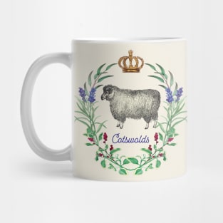 Cotswolds Sheep Lavender Wreath British Cottagecore Mug